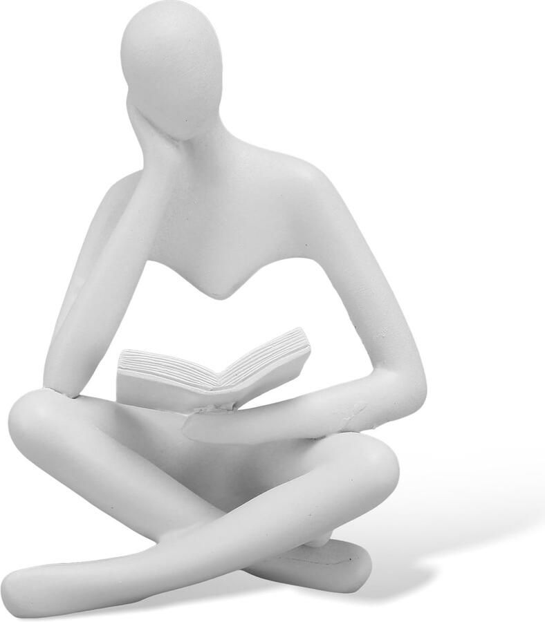 Unyqoos Abstracte zittende figuur sculptuur voor moderne interieurdecoratie geschikt voor boekenkast en plank