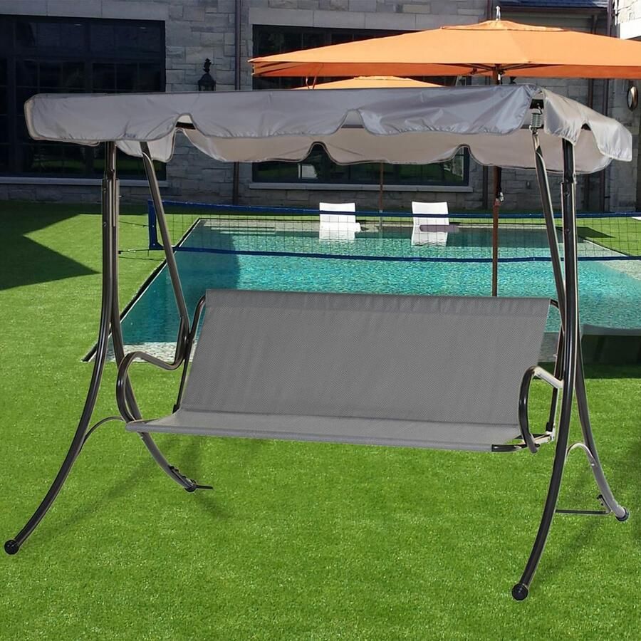 Unyqoos Comfortabel en Waterbestendig Schommelbank Zitkussen voor Buiten 2 en 3 Zitplaatsen Grijs