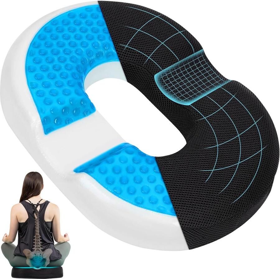 Unyqoos Comfortabel Orthopedisch Zitkussen voor Langdurig Zitten met Drukverlichting en Ondersteuning