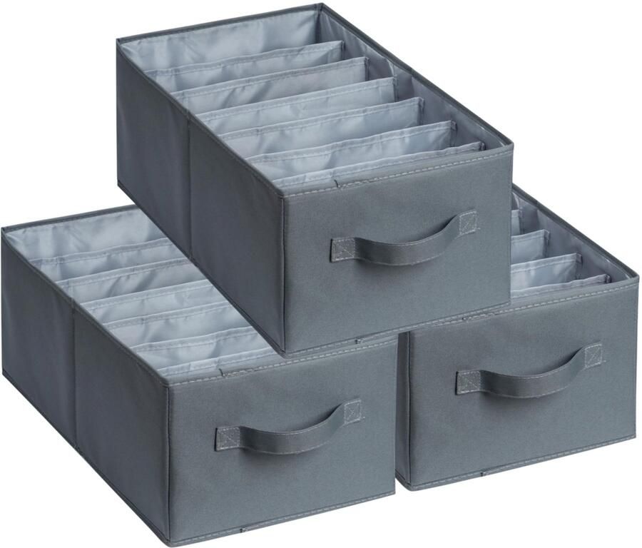 Unyqoos Efficiënte Opbergoplossing met 3 Laagjes voor Kast en Lades in Stijlvolle Donkergrijze Tint