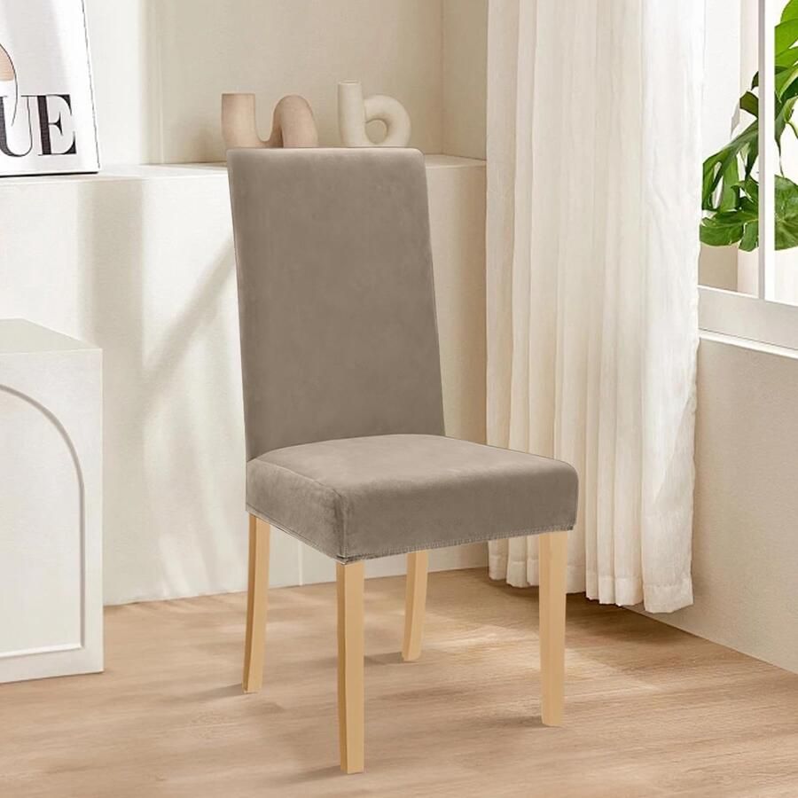 Unyqoos Elastische Fluwelen Stoelhoezen Set van 4 voor Stoelen en Gelegenheden