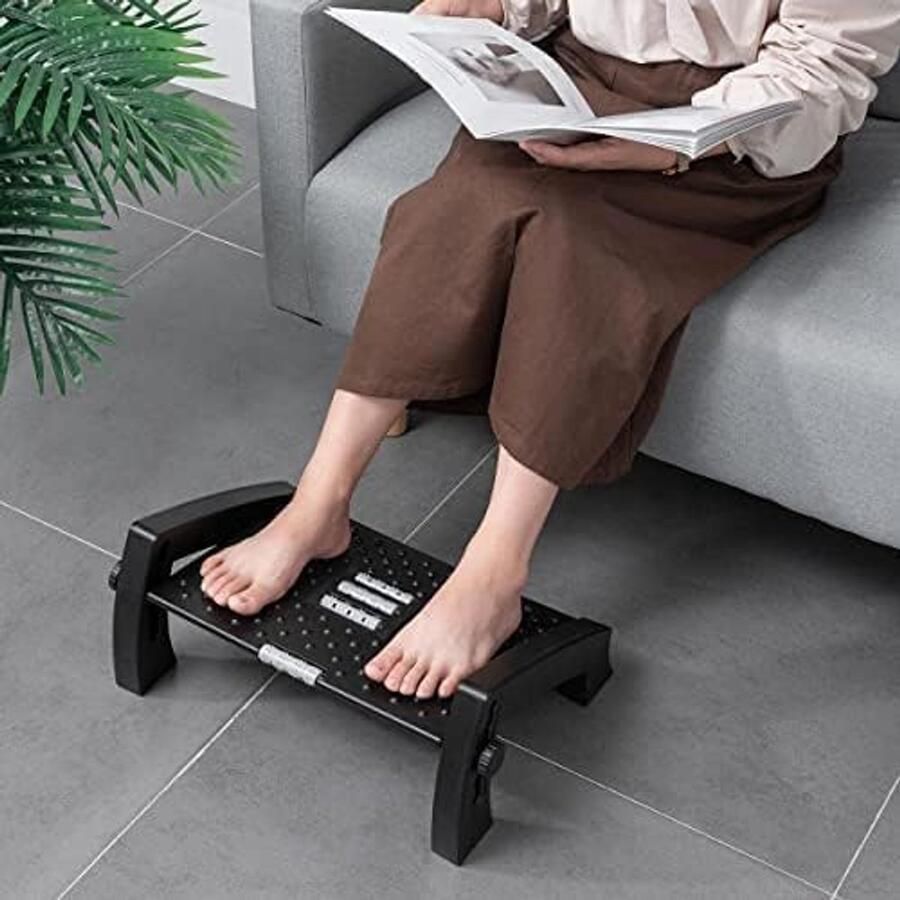 Unyqoos Ergonomische Voetensteun voor Bureau met Massagefunctie Ideaal voor Thuis en Kantoor