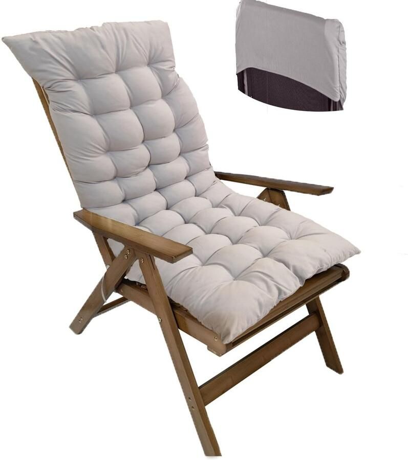 Unyqoos Extra Comfortabele Tuin- en Binnenstoelkussens met Hoge Rugleuning en Antislip Bevestiging 120 x 50 cm