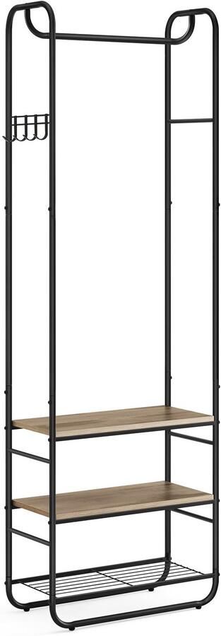 Unyqoos Garderobe en Kledingrek met Schoenenplanken voor Slaapkamer of Hal in Scandinavische Stijl