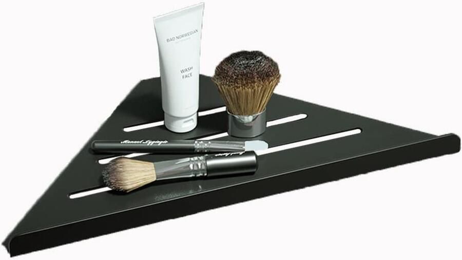 Unyqoos Hoekvormige doucheplank met zelfklevende montage en roestvrij ontwerp voor badkamercomfort