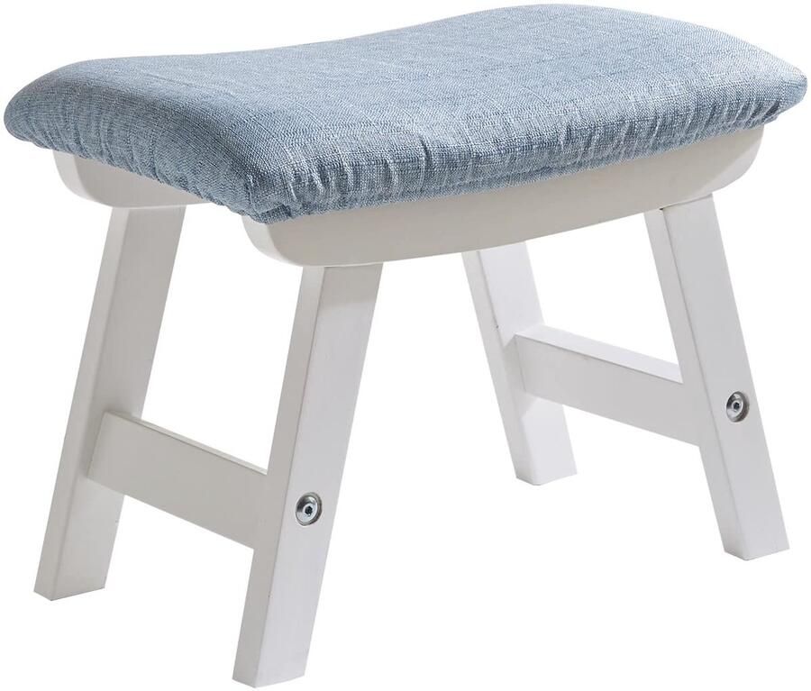 Unyqoos Houten Voetkruk Met Antislipmat En Comfortabel Kussen Voor Multifunctioneel Gebruik In Huis