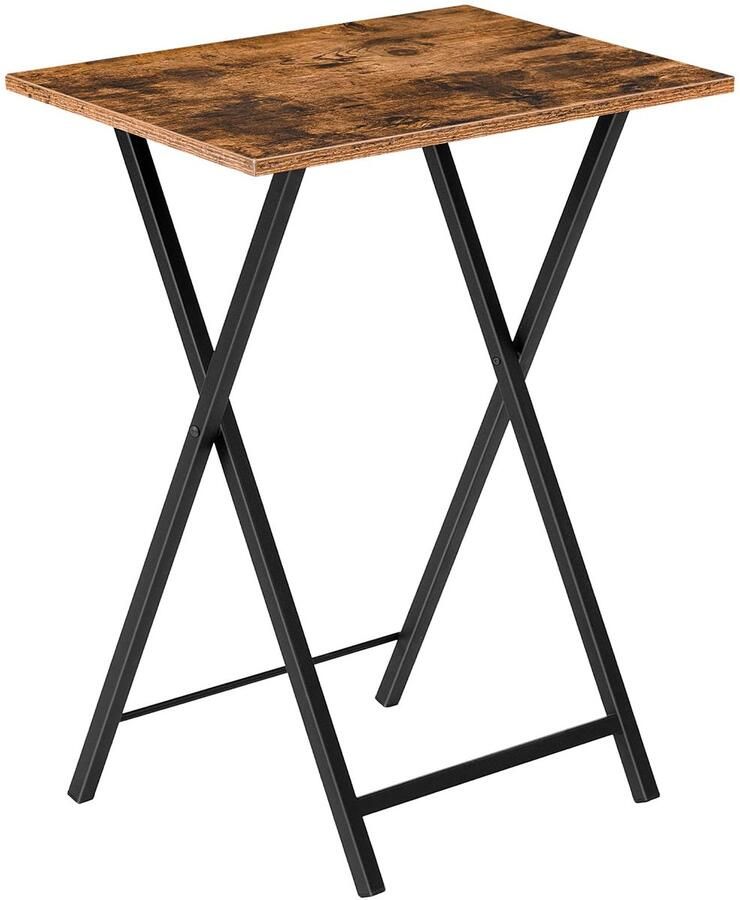 Unyqoos Industriële Inklapbare Bijzettafel en Banktafel met Metalen Frame voor Multifunctioneel Gebruik
