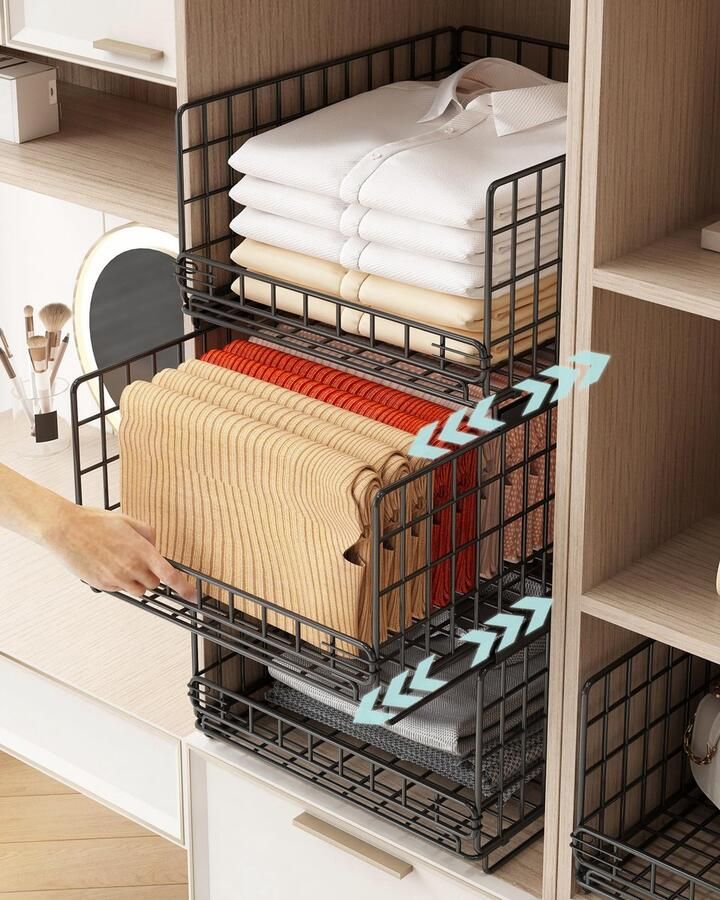 Unyqoos Kastorganizer Set van 3: Uittrekbaar en Stapelbaar Opbergsysteem voor Thuisgebruik