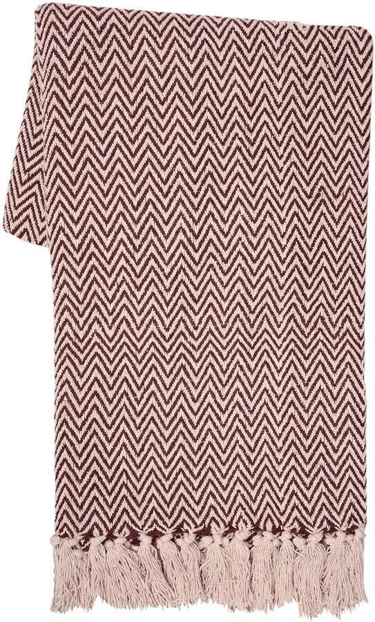 Unyqoos Katoenen Boho-stijl Deken met Omkeerbaar Chevron-patroon voor Sofa of Bed