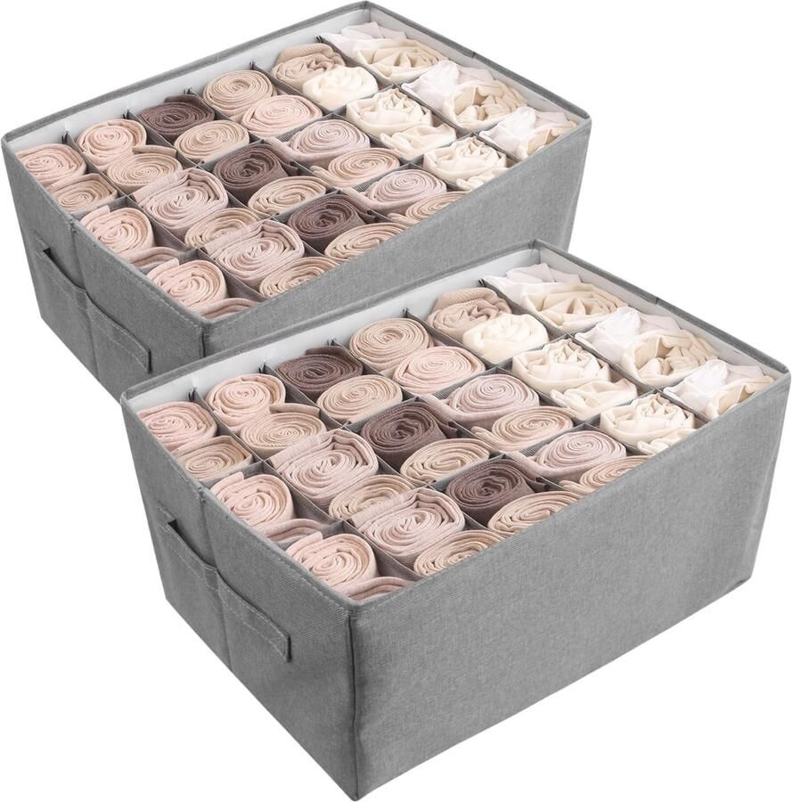 Unyqoos Kledingkast-organizer set van 2 met 12 vakken opvouwbare opbergdoos voor kleding en meer