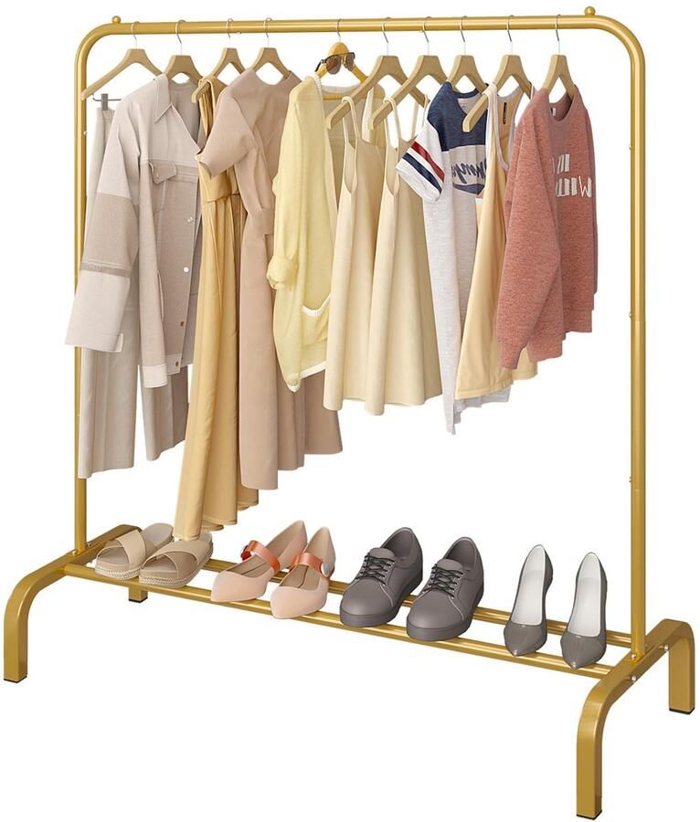 Unyqoos Kledingrek van Metaal met Schoenenrek en Antislip Kralen voor Extra Stabiliteit