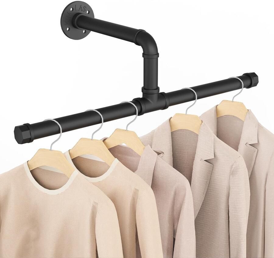 Unyqoos Kledingrek voor Wandmontage in Industrieel Design met Ruimtebesparende Eigenschappen voor Elke Kamer