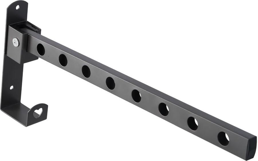 Unyqoos Kledingstang voor Wandmontage met 8 Haken en Opvouwbaar Design voor Balkon en Badkamer