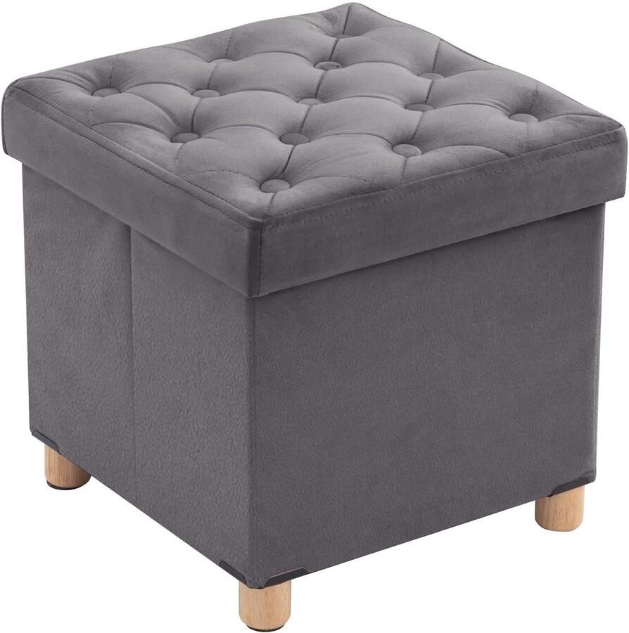 Unyqoos Kruk met opbergruimte en luxe fluwelen afwerking multifunctioneel en opvouwbaar ideaal voor elke ruimte