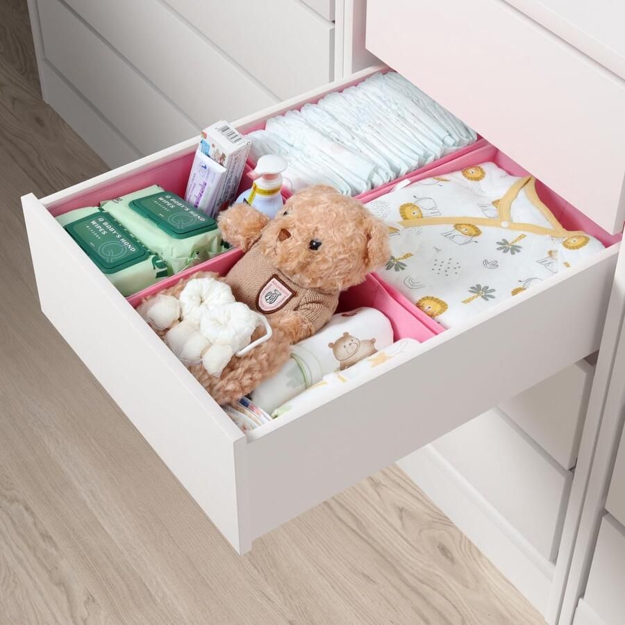 Unyqoos Luxe Kleding Lade-Organizer Set voor Efficiënte Kastindeling Opvouwbaar en Wasbaar 4 Stuks Roze