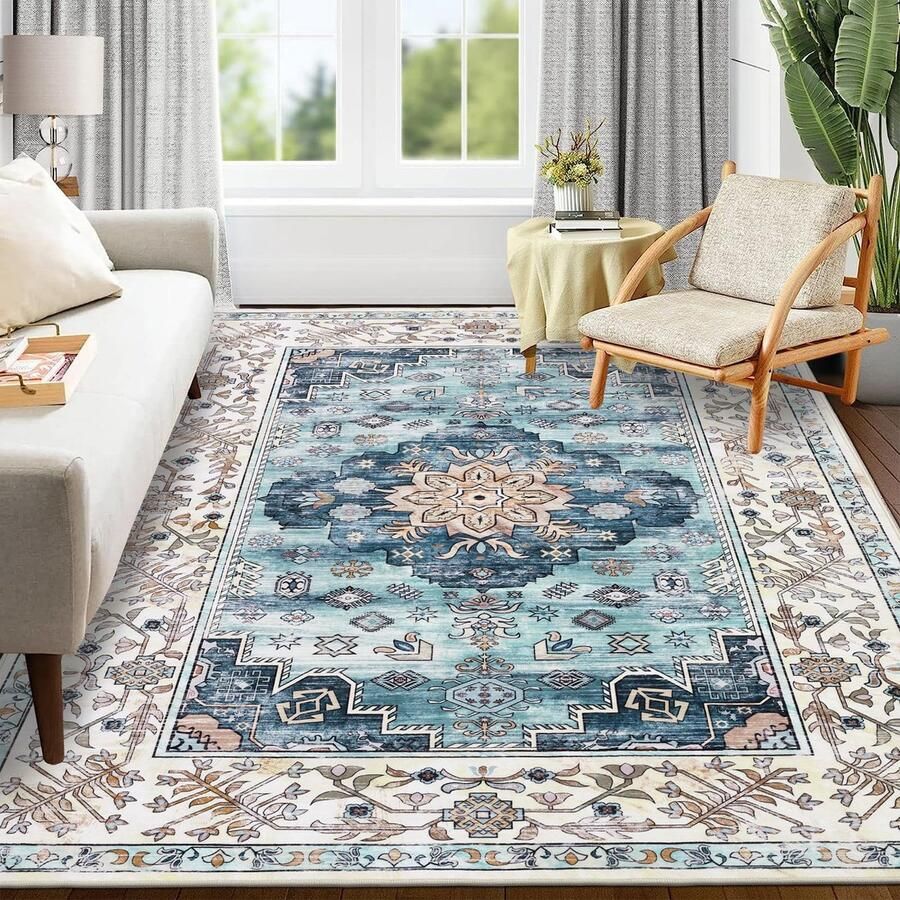 Unyqoos Luxueus Vintage Tapijt voor Woonkamer en Slaapkamer Superzacht Wasbaar en Antislip Ontwerp