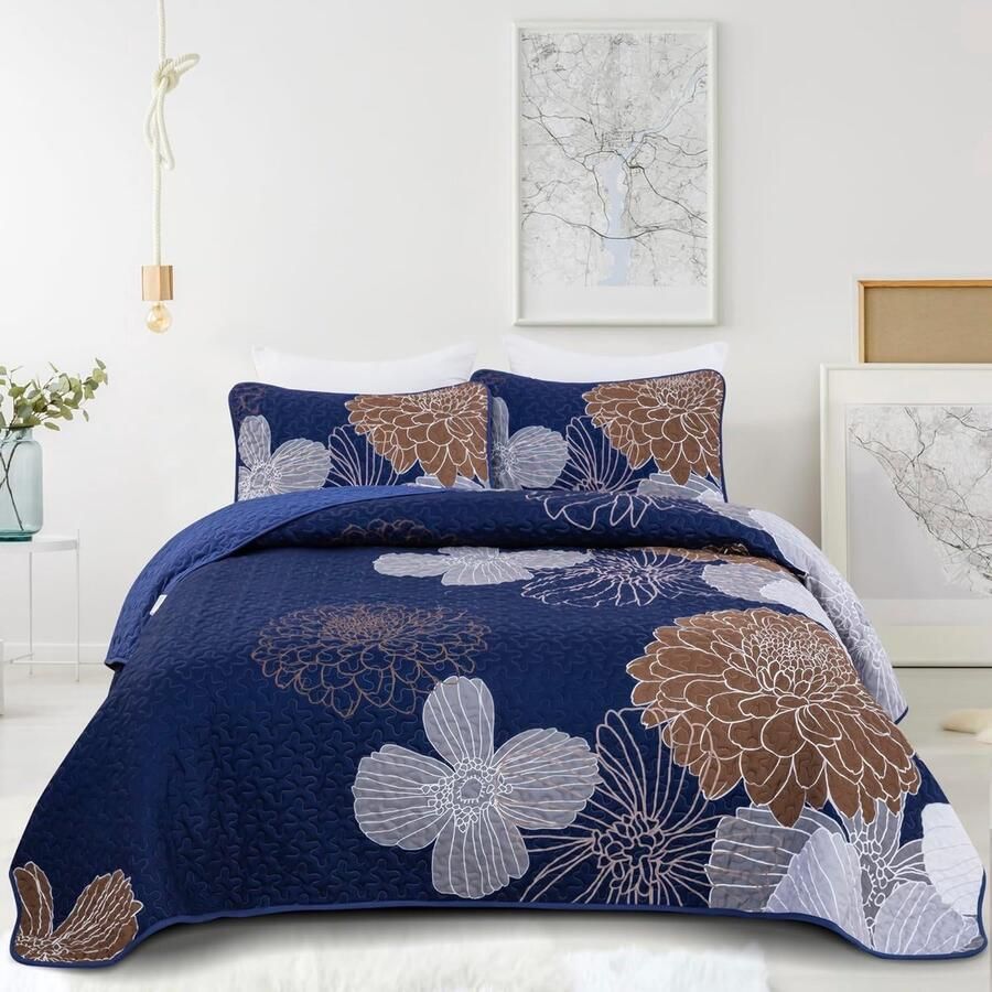 Unyqoos Luxueuze Zomerdeken Set met Bloemenpatroon en Kussenslopen voor Tweepersoonsbed