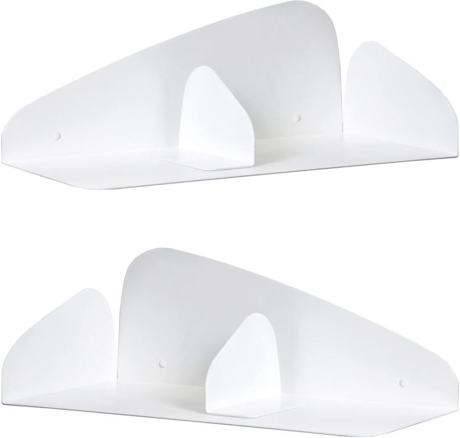 Unyqoos Minimalistisch Zweedse Wandplank Set van 2 met Magnetische Boekensteun voor Ruimtes