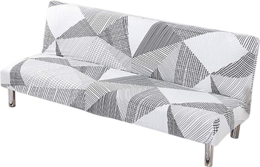 Unyqoos Moderne Stretchbare Bankhoes voor 3-Zits Slaapbank zonder Armleuningen Driehoekpatroon 180-210 cm