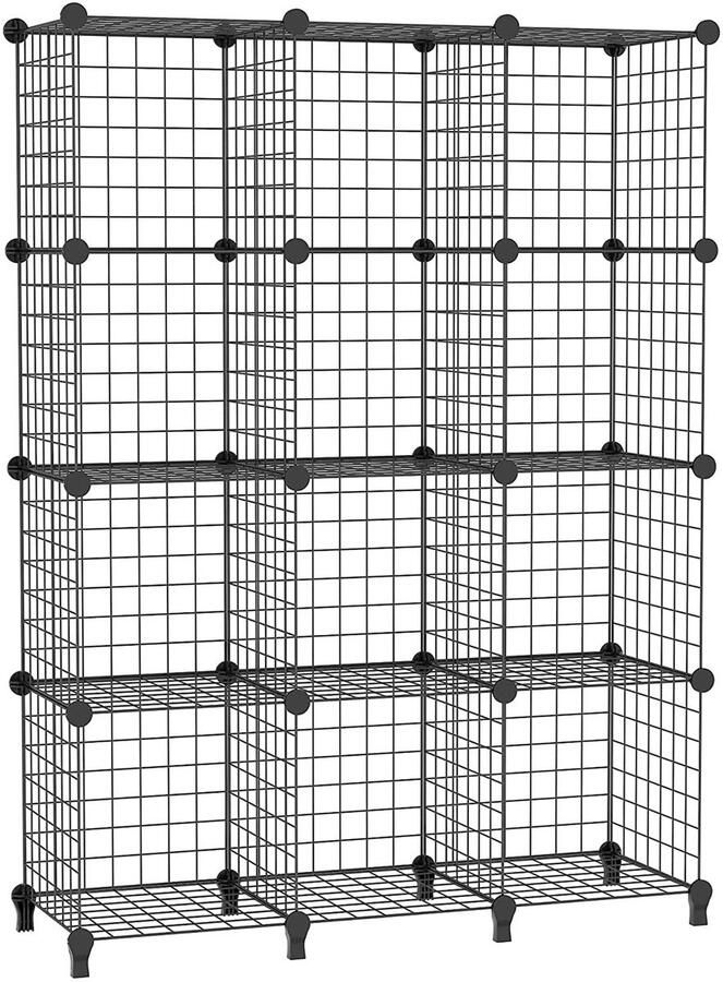 Unyqoos Modulair Opslagsysteem: 12 Draadkubussen Met Deuren voor Woonkamer Slaapkamer en Badkamer