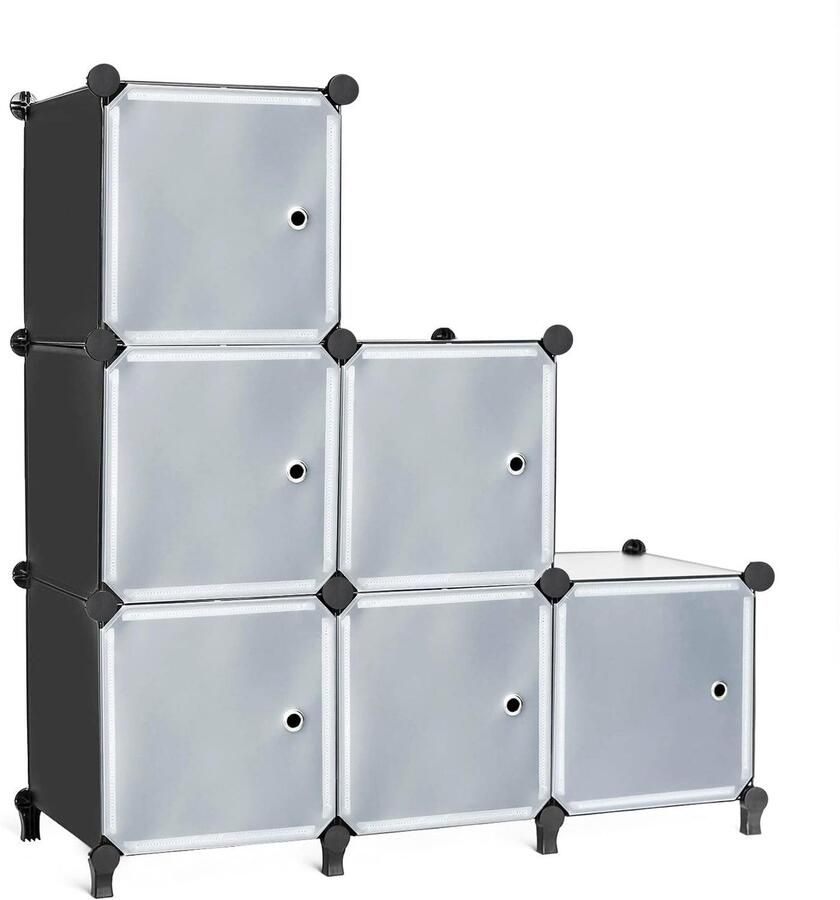 Unyqoos Modulair Opslagsysteem Met 6 Kubussen Veelzijdig Rek Met Deuren Voor Elke Ruimte