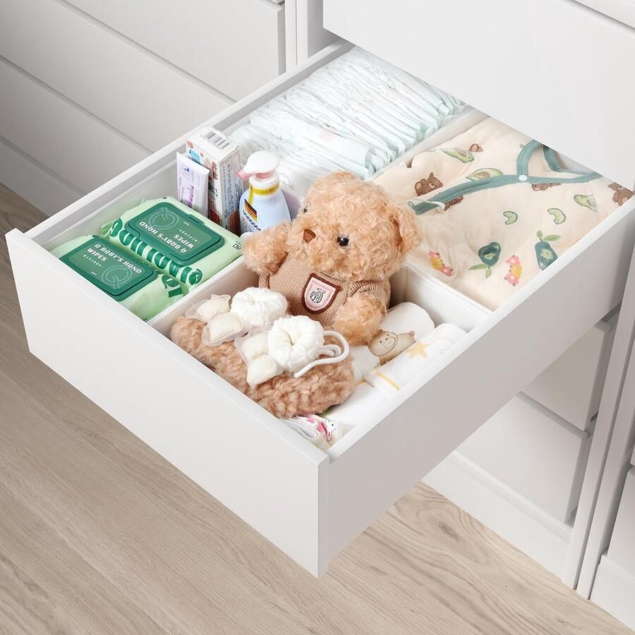 Unyqoos Multifunctionele Lade- en Kastorganizer voor Efficiënte Kledingopslag en -organisatie Wit 4 Stuks