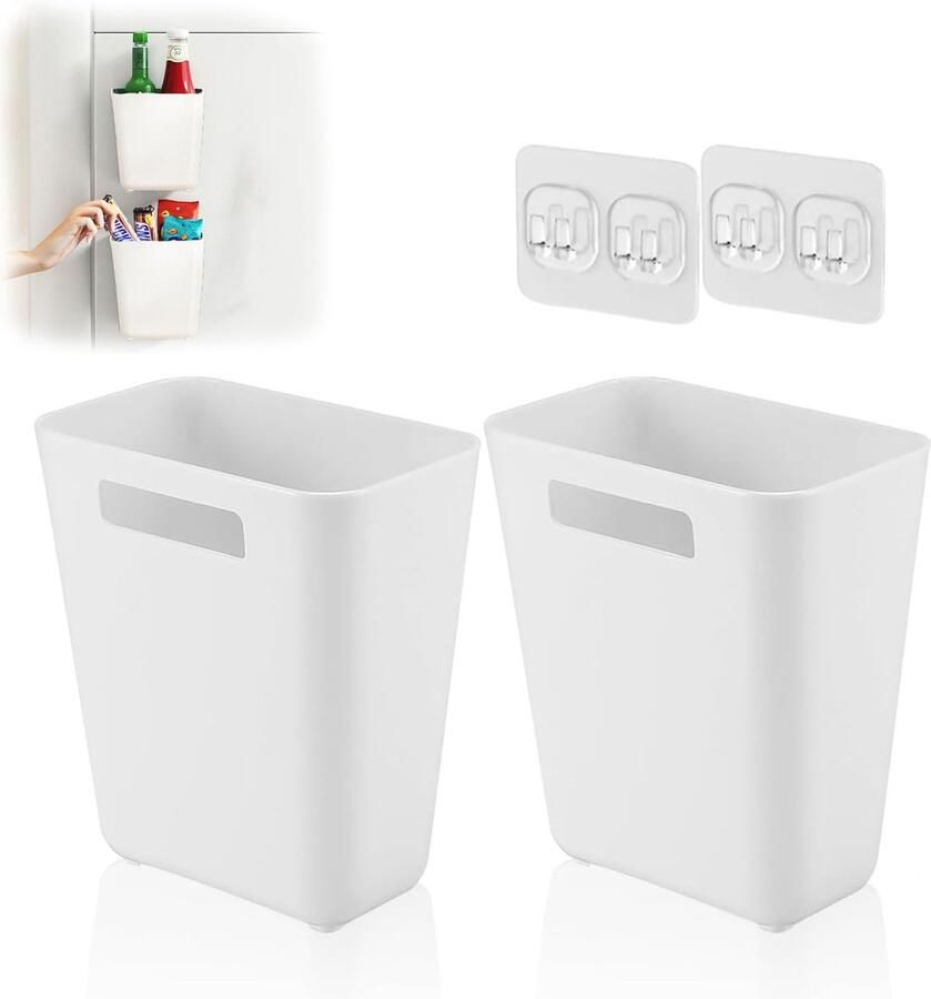 Unyqoos Multifunctionele zelfklevende opbergdoos voor keuken badkamer en slaapkamer 2 stuks wit