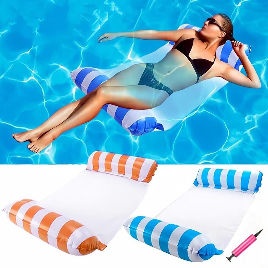 Unyqoos Opblaasbare Water Hangmat Set voor Zwembad en Strand met Comfortabel Netontwerp
