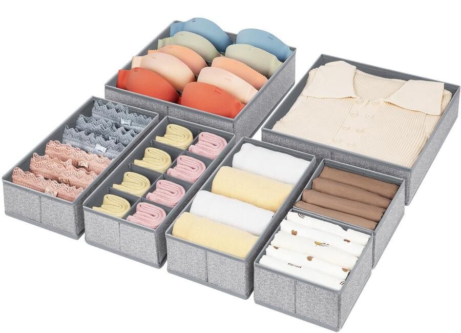 Unyqoos Praktische Set van 7 Opbergdozen voor Kast en Lade Organisatie