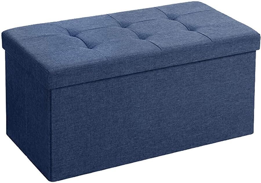 Unyqoos Ruime Opvouwbare Zitbank Met Opslagfunctie In Stijlvol Marineblauw Voor Toepassingen