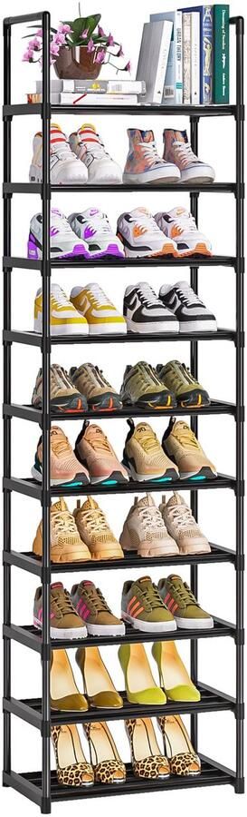 Unyqoos Ruimtebesparend Schoenenrek met 10 Verstelbare Lagen voor Optimaal Opslaggemak en Organisatie