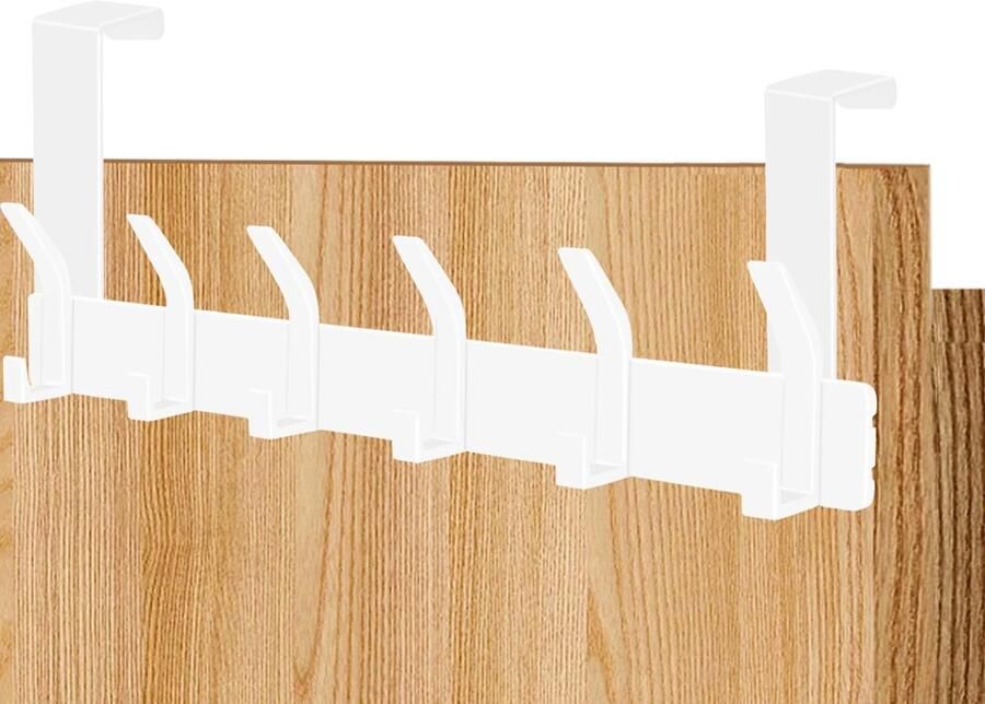 Unyqoos Ruimtebesparende Deurhaken voor Kleding Handdoeken en Hoeden Praktische Deurgarderobe Wit