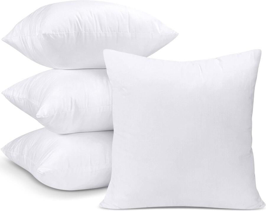 Unyqoos Set van 4 Luxe Sierkussenvullingen voor Bank en Slaapkamer 45x45 cm Wit