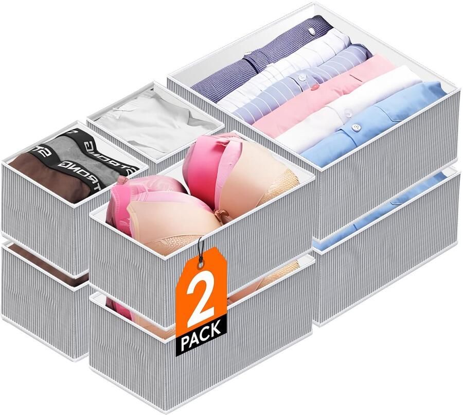 Unyqoos Set van 4 Opvouwbare Lade Organizers voor Kleding en Accessoires in Maten