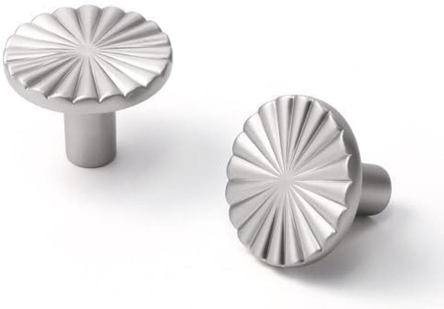 Unyqoos Set van 5 Ronde Zilveren Kastknoppen voor Keuken en Dressoir Lade Trekken van Zinklegering
