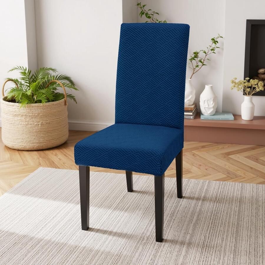 Unyqoos Set van 6 Stretchbare Stoelhoezen voor Schommelstoelen en Eetkamerstoelen Wasbaar en Afneembaar