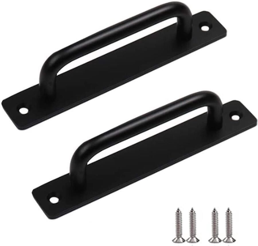 Unyqoos Set van Twee Stevige Deurgrepen voor Binnen- en Buitendeuren in Zwart Staal