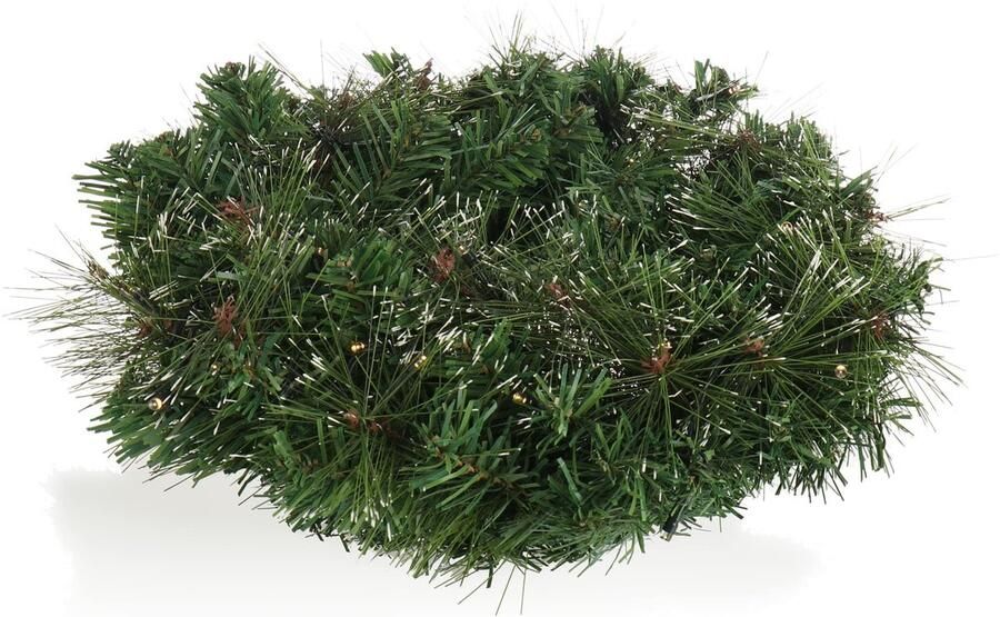 Unyqoos Sfeervolle kerstkrans met LED-verlichting en timer voor deur of tafel