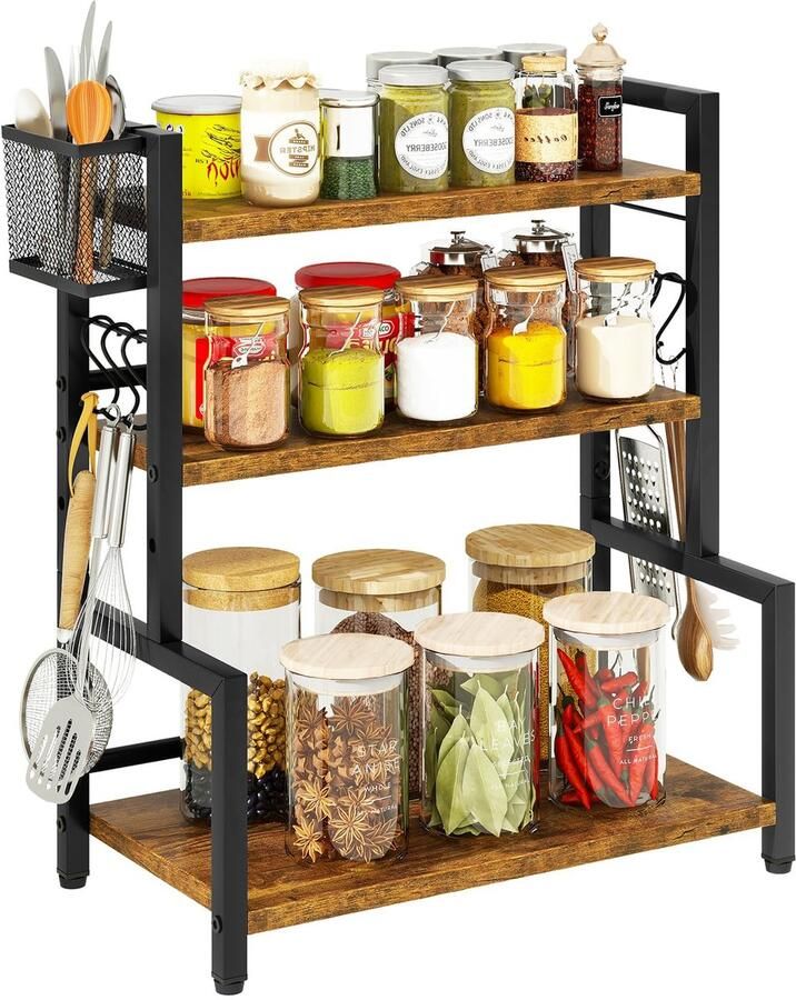 Unyqoos Stijlvol en Functioneel Keukenrek met Drie Verstelbare Niveaus voor Optimaal Gebruiksgemak