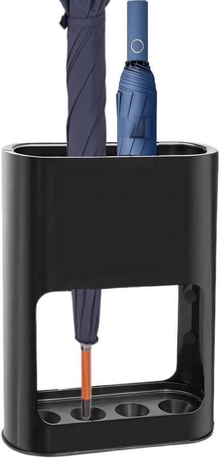 Unyqoos Stijlvolle en functionele parapluhouder met vier vakken en lekbak