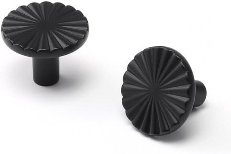 Unyqoos Stijlvolle Set van 5 Zwarte Ronde Kastknoppen voor Keuken en Dressoir Lade Trekken