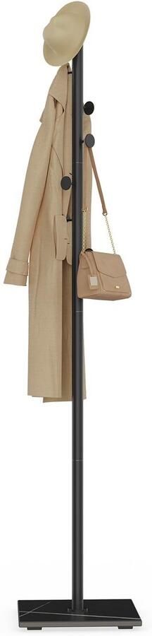 Unyqoos Stijlvolle Vrijstaande Kledingstandaard met 8 Metalen Haken voor Compacte Ruimtes en Unieke Patronen