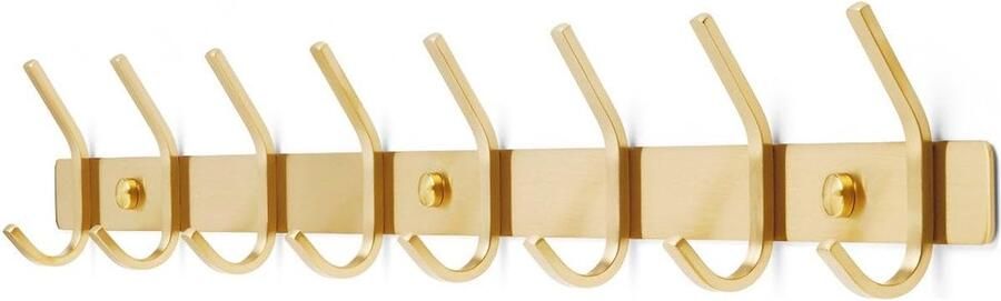 Unyqoos Stijlvolle Wandgarderobe met 16 Haken voor Toepassingen 62 cm Goudkleurig Roestvrij Staal