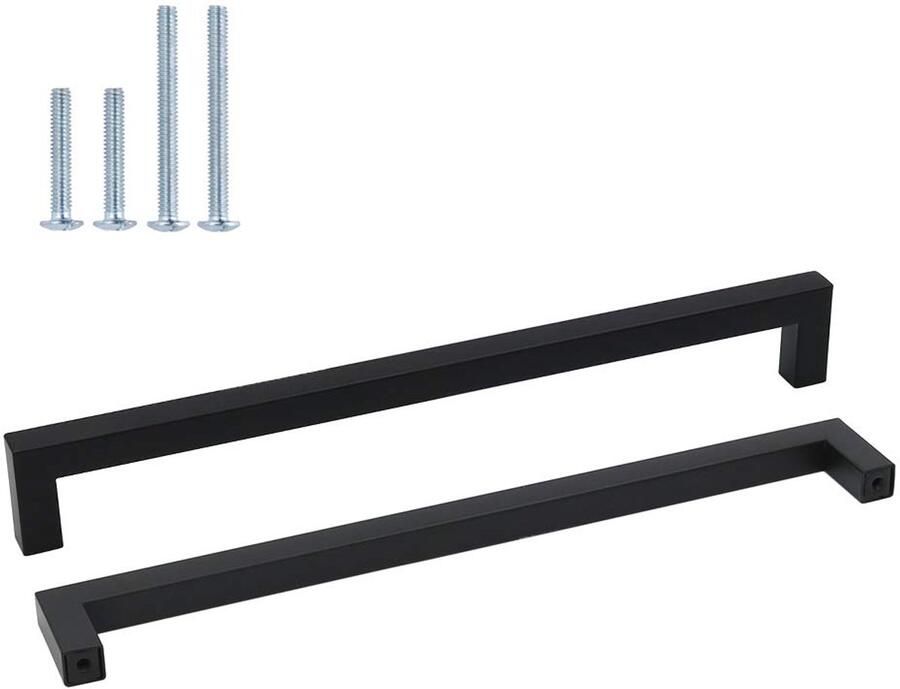 Unyqoos Stijlvolle Zwarte Handgrepen voor Kasten en Lades van Roestvrij Staal Moderne Vierkante Ontwerp