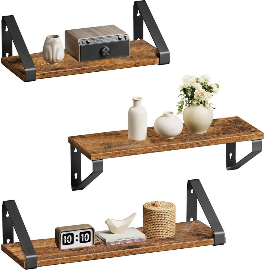 Unyqoos Stijlvolle Zwevende Wandplankenset met Veelzijdige Montageopties voor Elke Ruimte in Huis