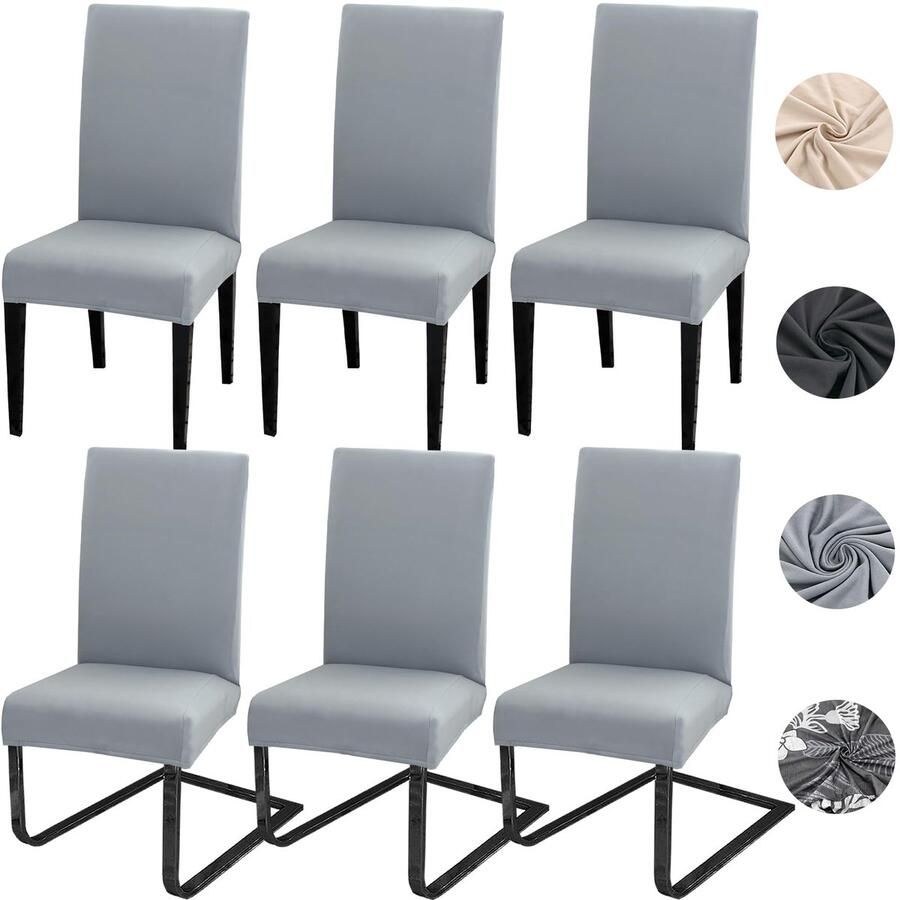 Unyqoos Stretchbare en Wasbare Stoelhoezen Set van 6 voor Gebruiken in Huis en Horeca
