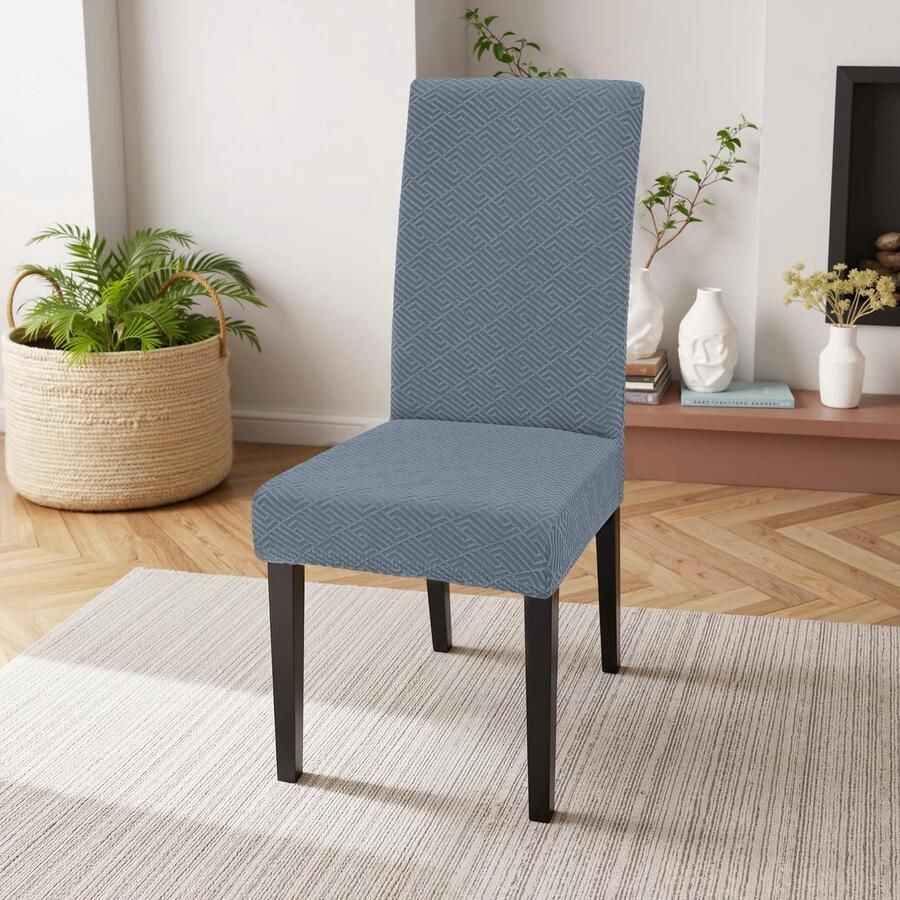 Unyqoos Stretchbare en Wasbare Stoelhoezen Set van 6 voor Stoelen en Gelegenheden