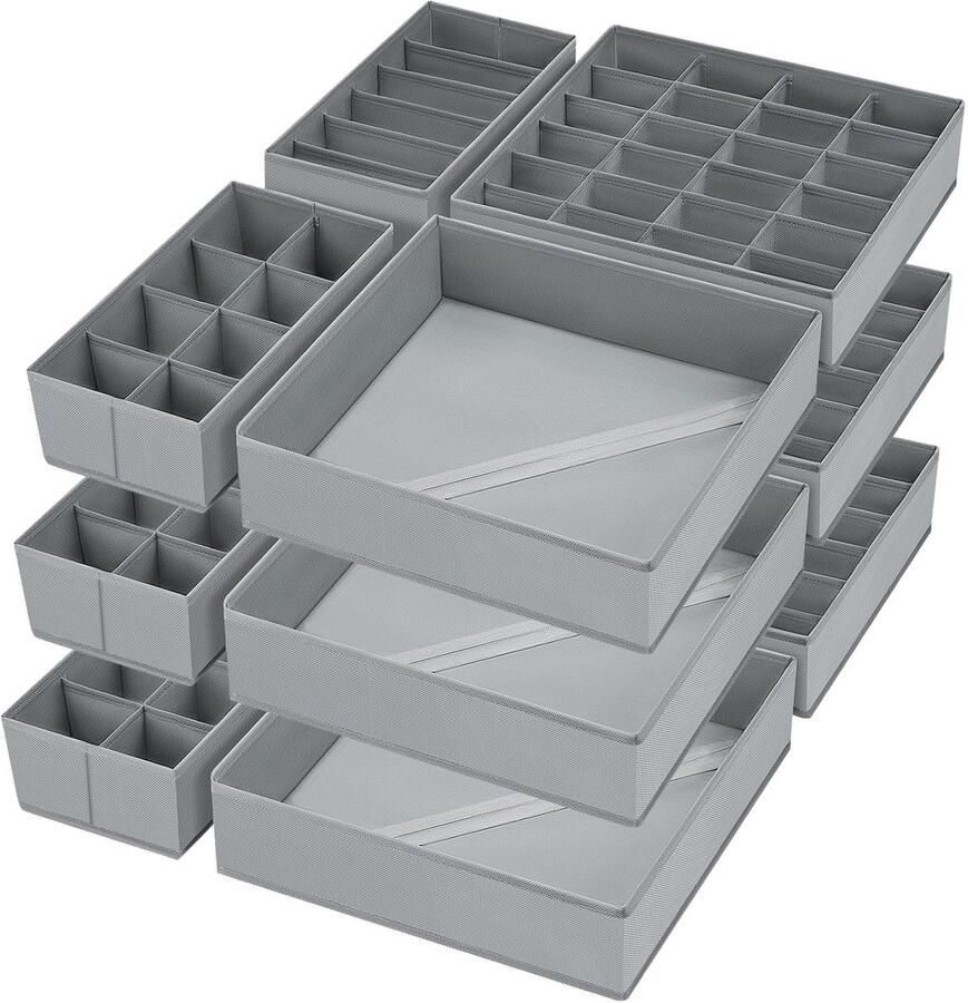 Unyqoos Uitgebreide Set van 12 Opvouwbare Lade-Organizers voor Optimale Kledingkastindeling