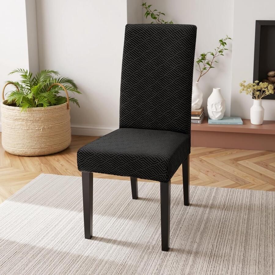 Unyqoos Universele Stretch Stoelhoezen Set van 6 voor Eetkamerstoelen en Feestelijke Gelegenheden