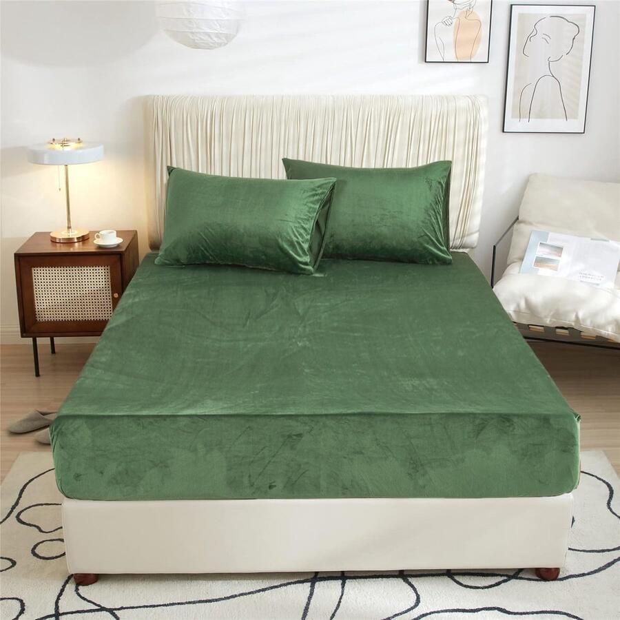 Unyqoos Warme Winter Flanellen Hoeslaken 120 x 200 cm voor Boxspring en Hoog Matras